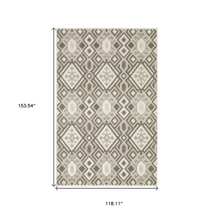 10' X 13' Tribal Area Rug - Brown And Beige