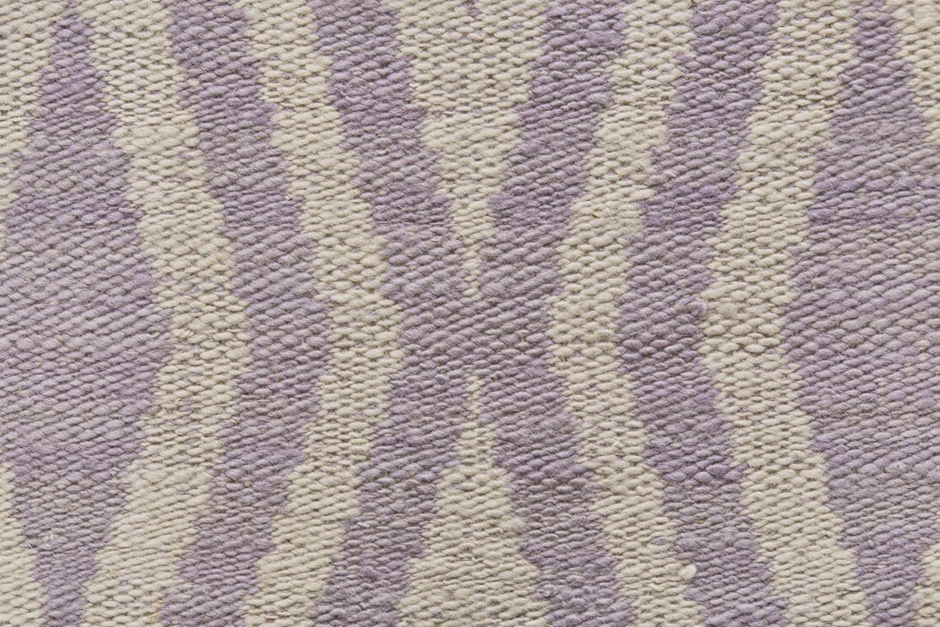 9' X 12' Wool Geometric Hand Loomed Area Rug (744376) - Purple / Ivory