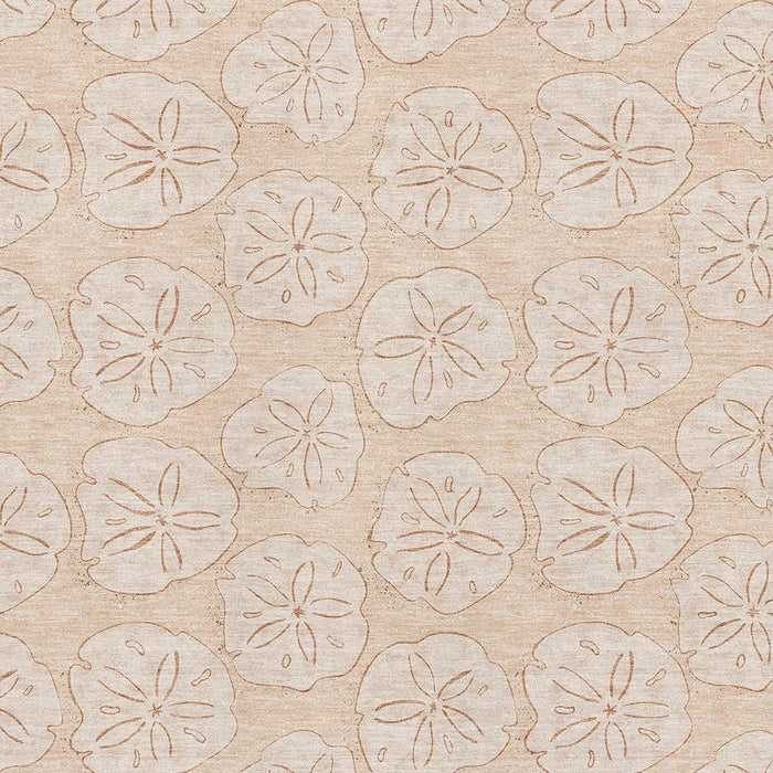 3' X 5' Geometric Washable Area Rug With UV Protection (646080) - Apricot / Ivory
