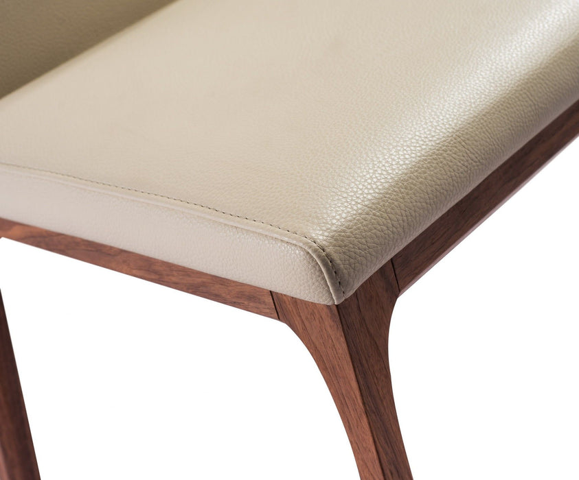 Upholstered Faux Leather Dining Room Side Chairs (Set of 2) - Taupe