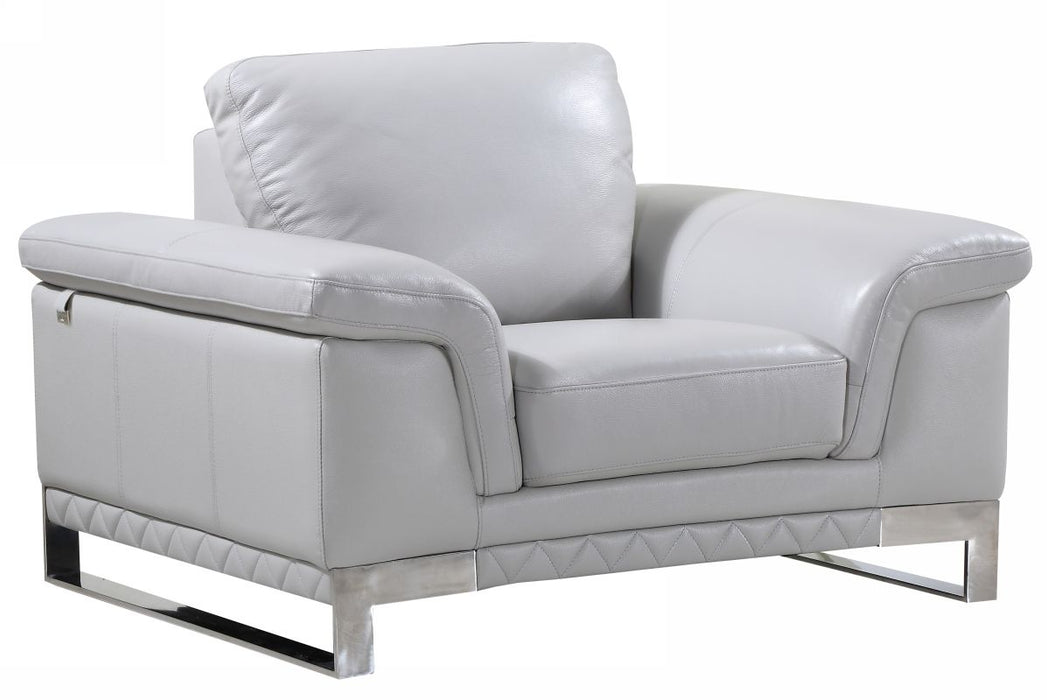 Lovely Light Leather Chair - Gray