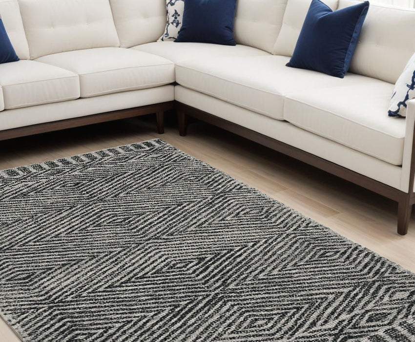 96" x 132" Wool Rug - Gray Or Black