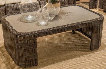 Mission Beach rectangular coffee table by Signature Design by Ashley® in a rustic wood finish