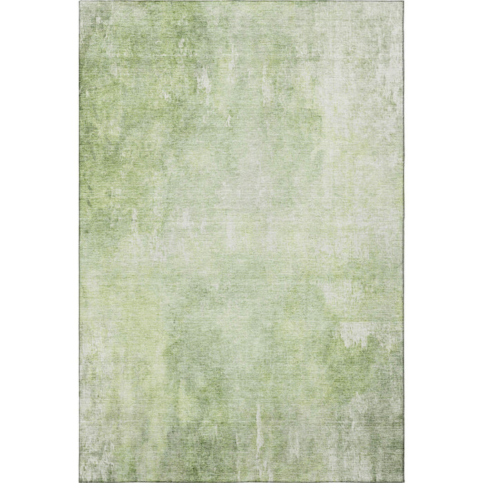 10' X 14' Abstract Washable Area Rug With UV Protection (705785) - Artichoke Green / Ivory