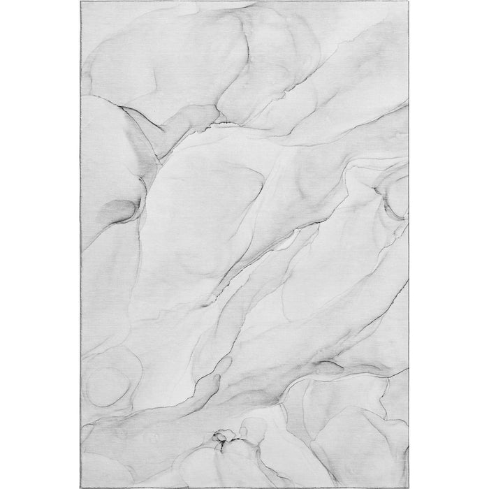10' X 14' Abstract Washable Area Rug With UV Protection (647140) - Gray / Ivory