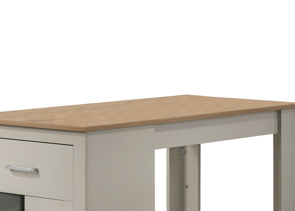 Giga Alonzo small space dining set with counter height table, cabinet, drawer, and two ergonomic stools in a modern design.
