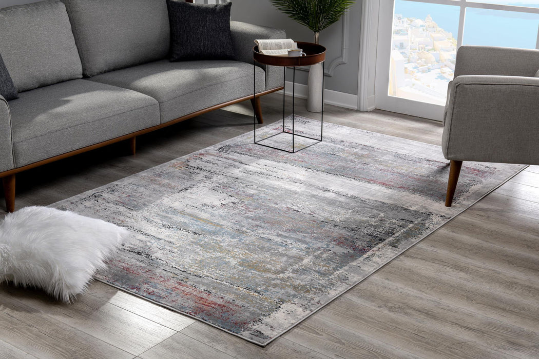 8' x 11' Abstract Irregular Blocks Area Rug - Gray