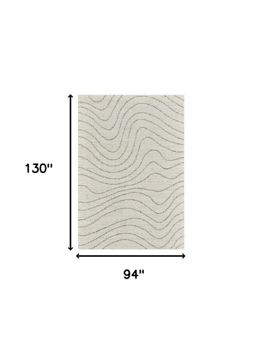7.8' x 10.8' Abstract Area Rug - Cream And Beige
