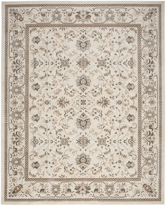 10' X 14' Floral Distressed Area Rug (573760) - Ivory