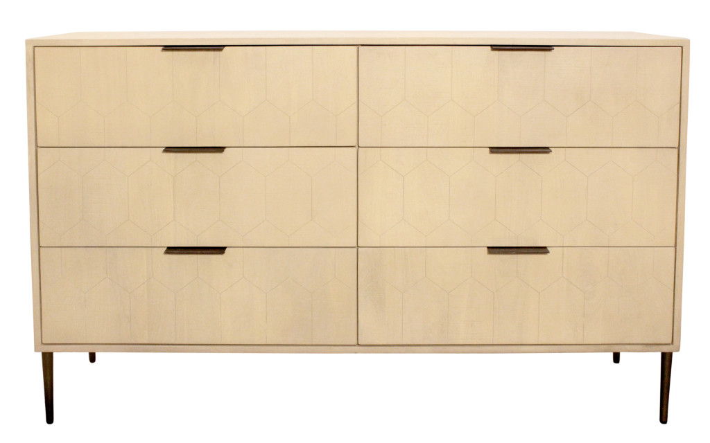 56" Solid Wood Six Drawer Dresser - Natural