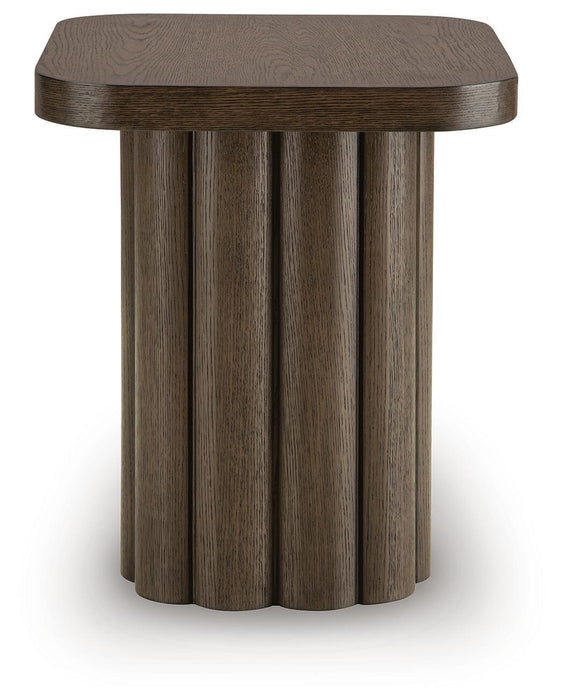 Signature Design by Ashley Darimore rectangular cocktail table with a sleek wooden finish and modern design.