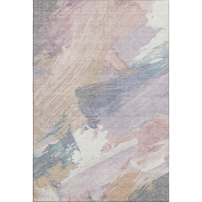 10' X 14' Abstract Washable Area Rug With UV Protection (694140) - Pink / Ivory / Beige