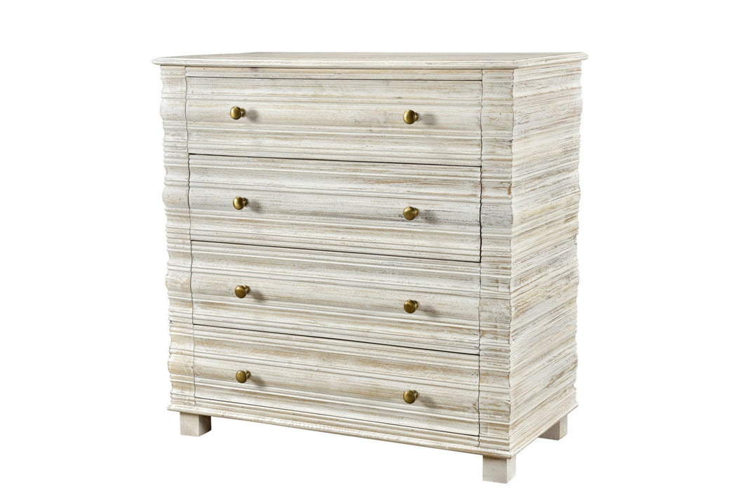 36" Solid Wood Four Drawer Standard Chest - White