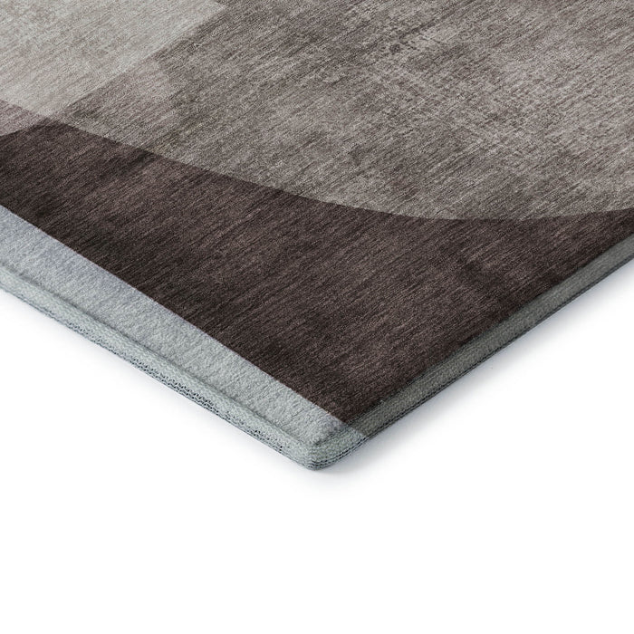 10' X 14' Abstract Washable Area Rug With UV Protection (716695) - Brown / Ivory