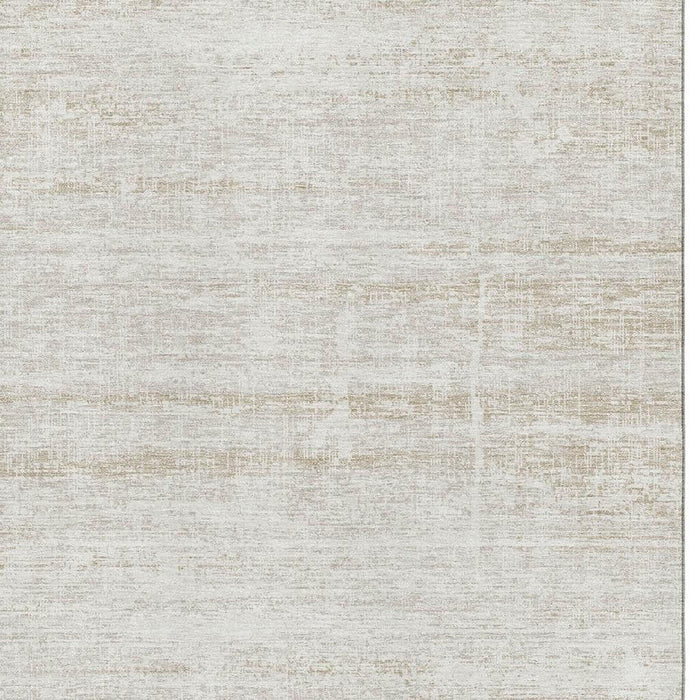 8' X 10' Abstract Washable Area Rug With UV Protection - Ivory And Beige