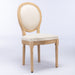 Set of two Giga French style solid wood dining chairs with antique fabric back and wooden frame, classic and elegant design.