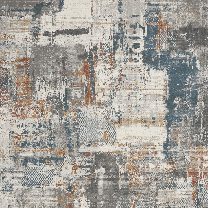 8' X 10' Abstract Area Rug (551123) - Ivory / Blue / Gray