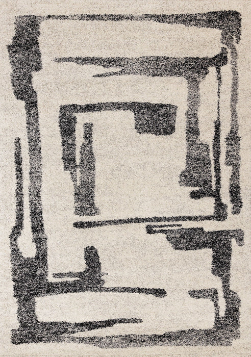 8' X 11' Abstract Area Rug (660032) - Beige / Black