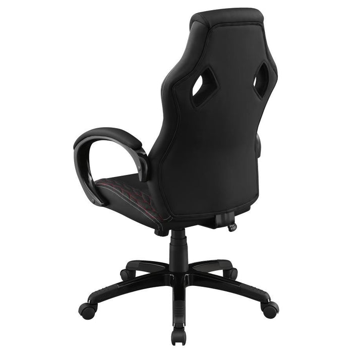 Carlos - Arched Armrest Upholstered Office Chair - Black