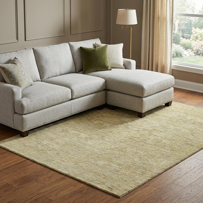 10' X 14' Damask Washable Area Rug With UV Protection (683956) - Wheat / Beige