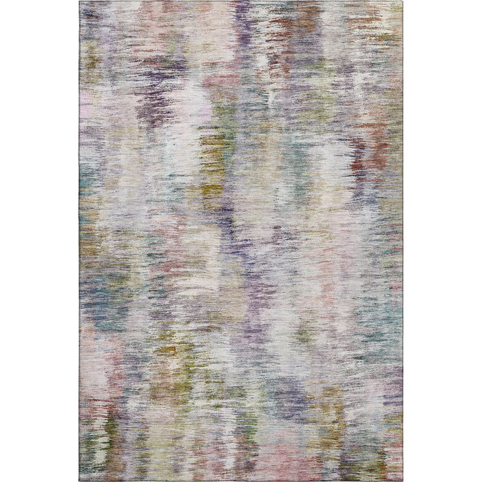 9' X 12' Abstract Washable Area Rug With UV Protection - Plum
