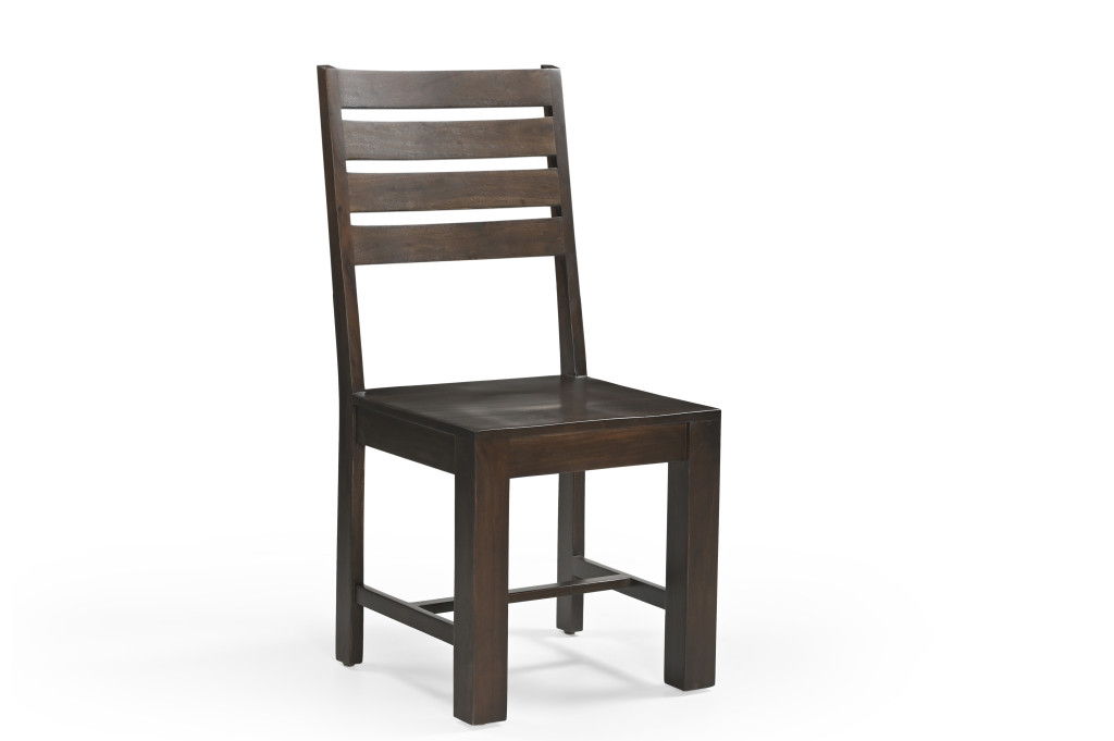 Solid Wood Ladder Back Dining Side Chairs (Set of 2) - Brown