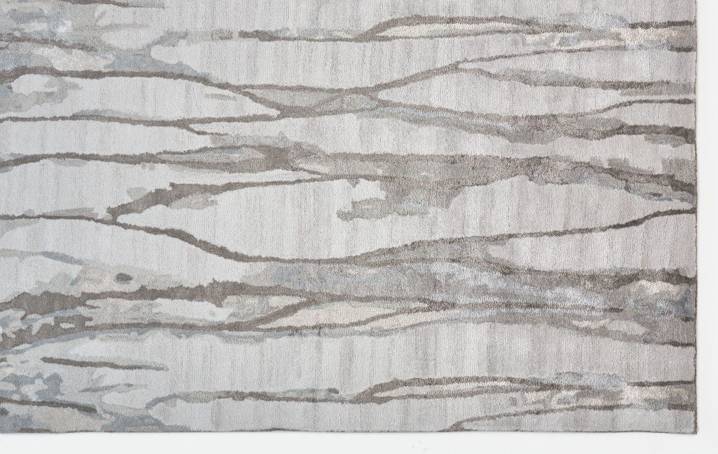 10' x 13' Abstract Tufted Handmade Area Rug - Taupe Ivory And Gray