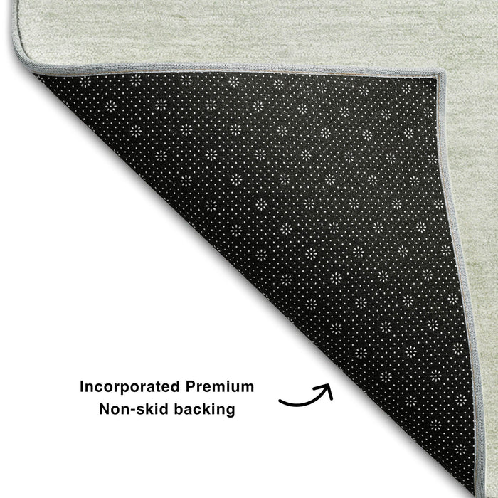 10' X 14' Geometric Washable Area Rug With UV Protection (655854) - Olive Green / Beige