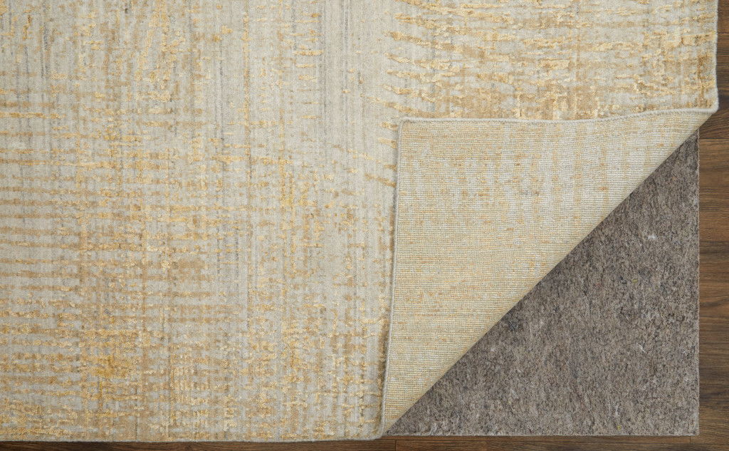 10' x 14' Abstract Hand Woven Area Rug - Yellow And Ivory