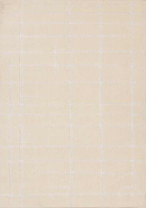 8' X 11' Striped Area Rug (660008) - Cream / White