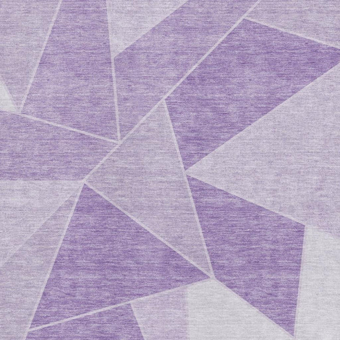 10' X 14' Geometric Washable Area Rug With UV Protection (653320) - Lilac / Ivory