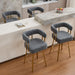 Set of two Giga decorative upholstered side chairs with wooden legs, ideal for living room decor and stylish seating.