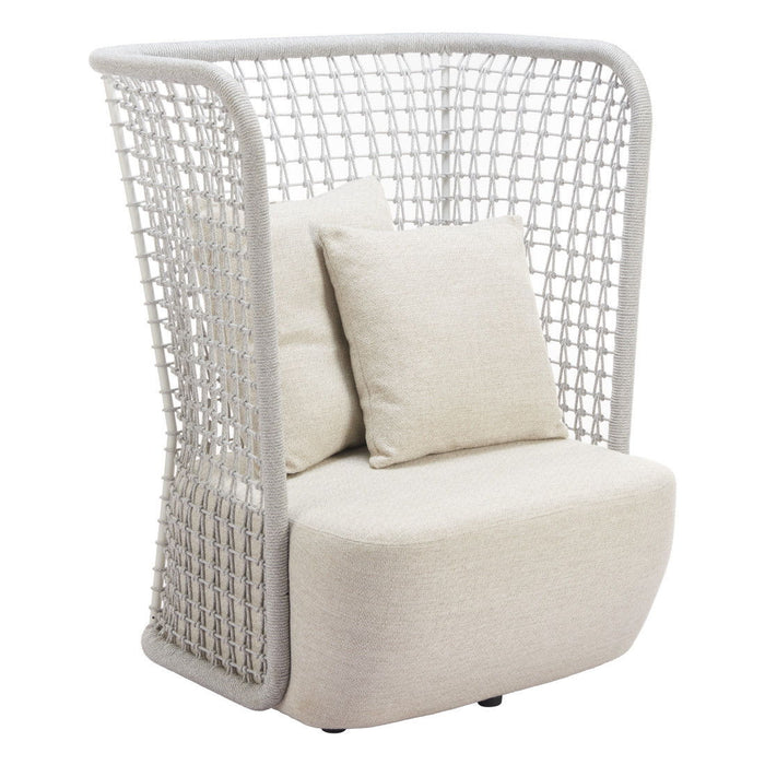 37" Fabric Side Chair - Beige / Black