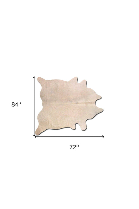 6' x 7' Natural Cowhide Area Rug - Off White