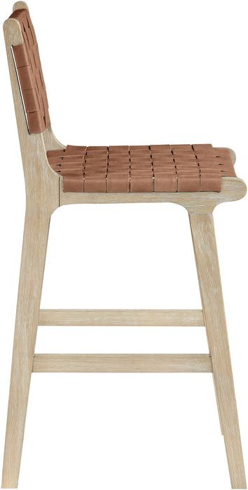 Entwine - Vegan Leather Upholstered Counter Stool - Painted Natural
