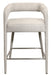 Modern ivory metal and fabric counter height bar chair with low back, ideal for kitchen or bar area, from HomeRoots.