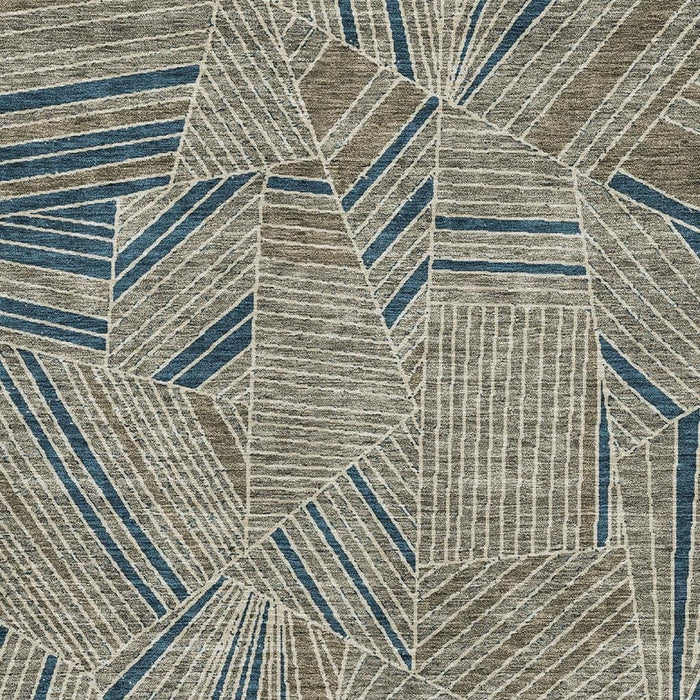 10' X 14' Geometric Washable Area Rug With UV Protection (672791) - Taupe / Beige