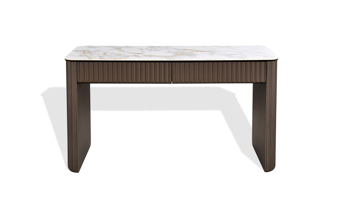 J & M Furniture LP 459C2 Console Table in Carrara Gold