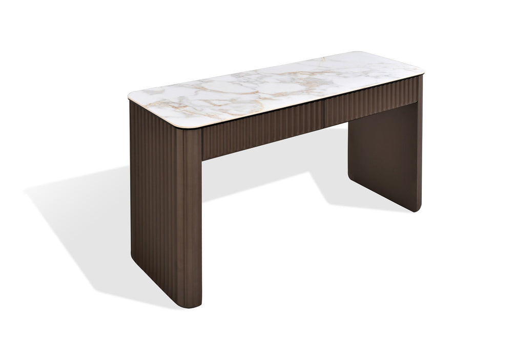 J & M Furniture LP 459C2 Console Table in Carrara Gold