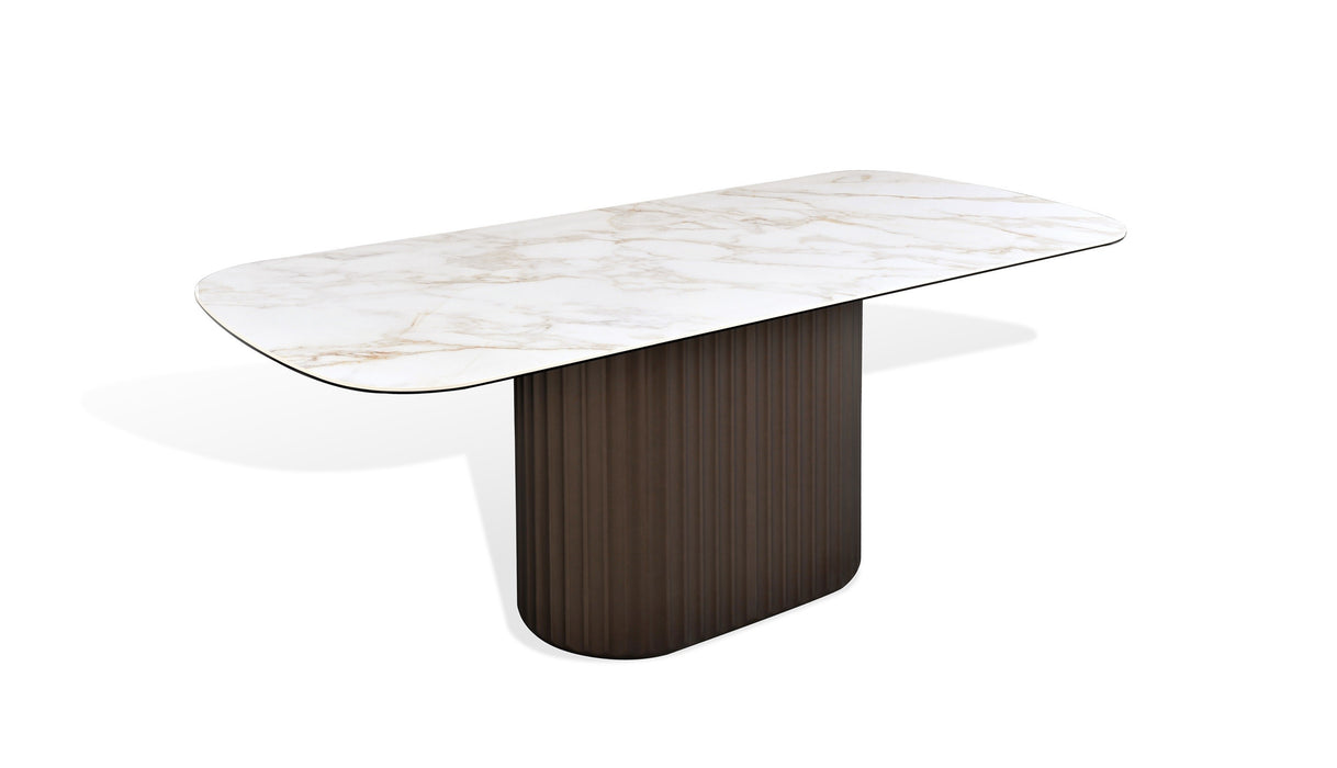 J & M Furniture LP 459T Dining Table in Carrara Gold