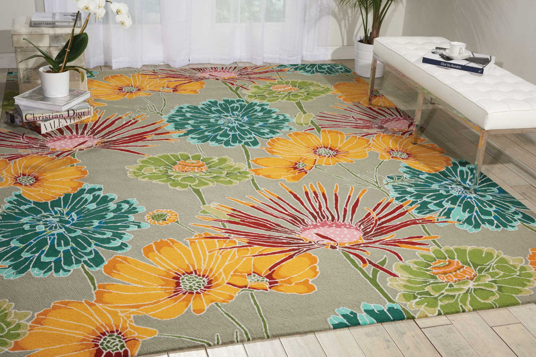 8' X 11' Floral Hand Carved Handmade Area Rug - Gray