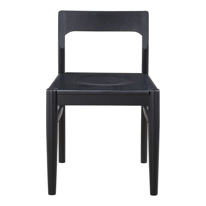 Solid Wood Open Back Dining Side Chairs (Set of 2) - Black