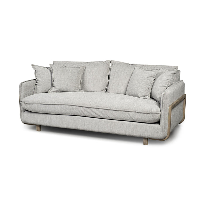 Fabric Sofa With Toss Pillows - Gray