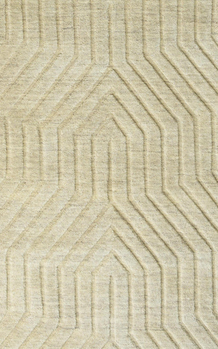 9' X 12' Wool Geometric Hand Tufted Area Rug (748224) - Tan / Natural