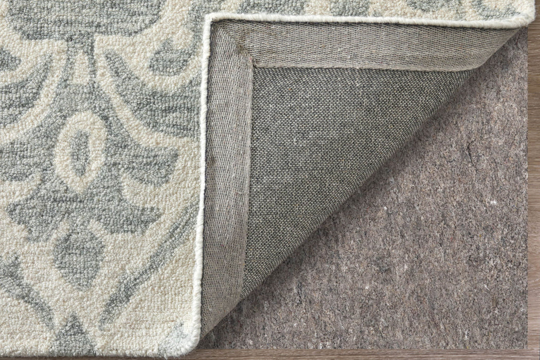 10' X 14' Floral Hand Tufted Area Rug - Ivory And Gray