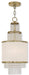 Two-light metal chandelier by HomeRoots with gold finish, clear and off-white shades, featuring a modern dimmable design.