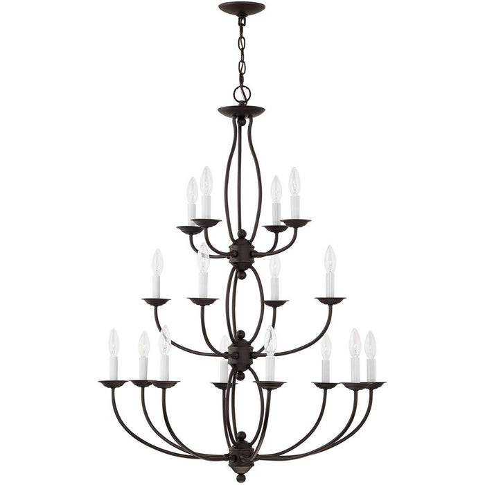 42" Multi Light Metal Dimmable Chandelier With Shades - Bronze
