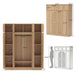 Giga 8-door wardrobe armoire with adjustable shelves and hanging rod, featuring spacious storage and sleek wooden finish.
