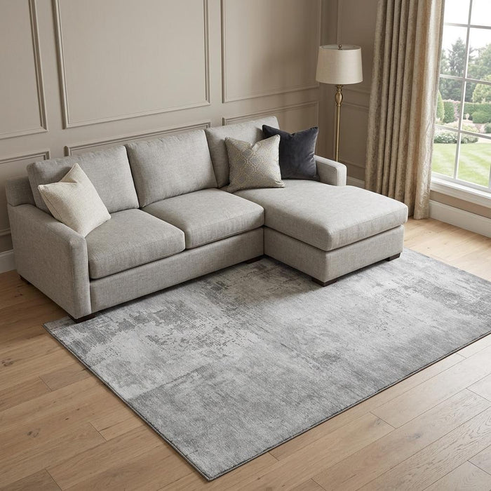10' X 14' Abstract Washable Area Rug With UV Protection (683195) - Gray / Silver