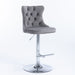 Set of two Giga swivel barstools with adjustable height, tufted upholstery, back support, ideal for home pub or kitchen island.